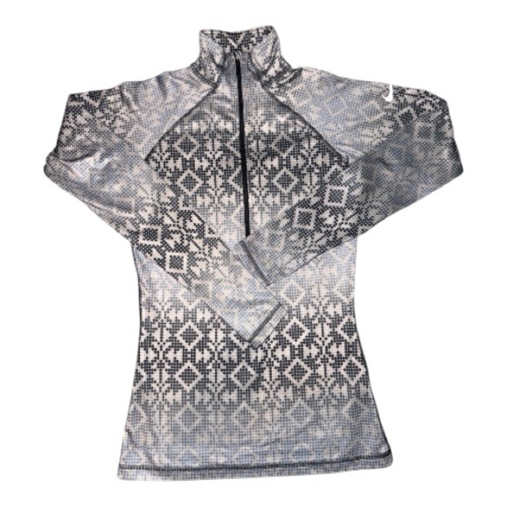Nike Pro HyperWarm Half Zip Gray Small